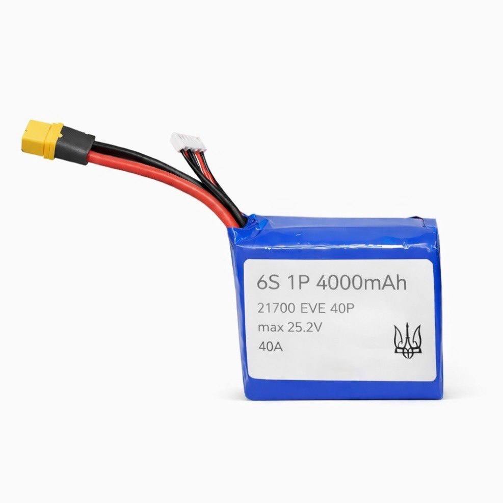 Акумулятор 6S1P 21700 4000mAh 40A (EVE 40P)