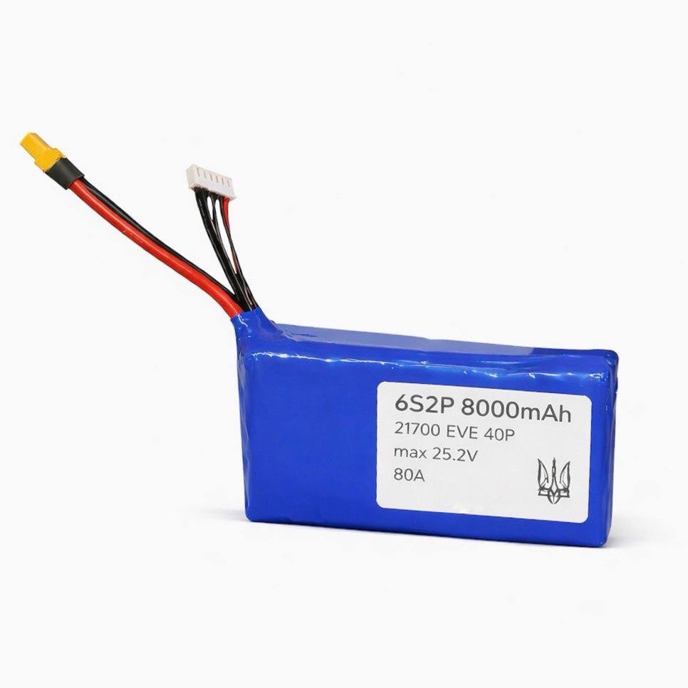 Акумулятор 6S2P 21700 8000mAh 80A (EVE 40P)