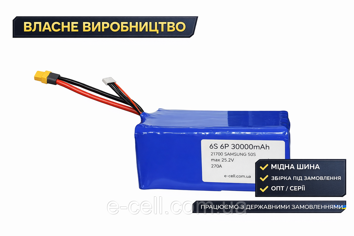 Акумулятор 6S6P 21700 30000mAh 270A SAMSUNG 50S