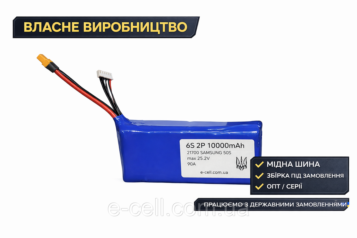 Акумулятор 6S2P 21700 10000mAh 90A SAMSUNG 50S