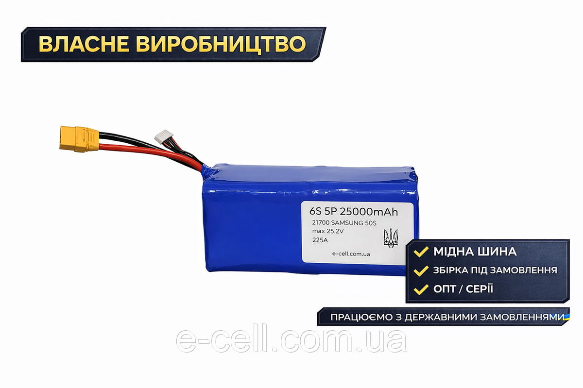 Акумулятор 6S5P 21700 25000mAh 225A SAMSUNG 50S